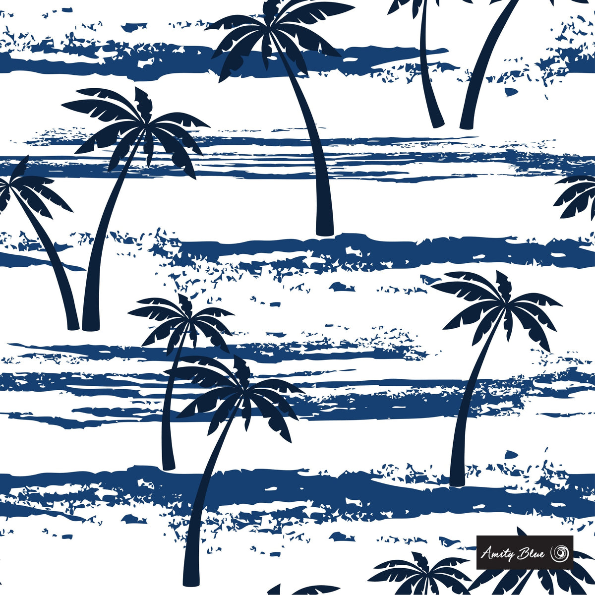 Palm Tree Beach Blanket - Amity Blue