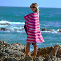 Pink Stripe Beach Towel - Amity Blue